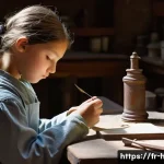 문화재수리기술자 자격 시험 일정 - **Prompt:** A young, diverse student, meticulously examining a small, antique ceramic shard under a ...