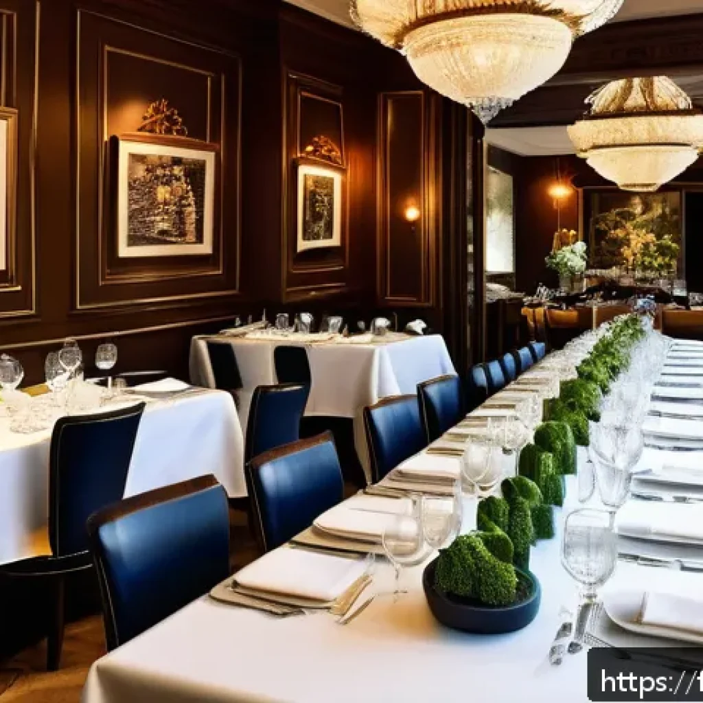 문화재수리기술자 자격증 소지자의 연봉 분포 - A bustling upscale Parisian restaurant interior during dinner service, featuring elegantly dressed c...